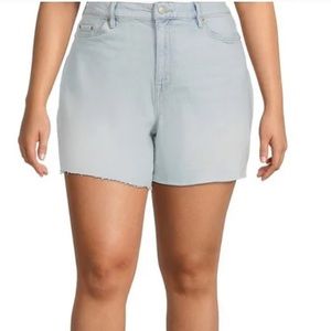 Lauren Ralph Lauren High Rise Frayed Hem Stretch Denim Shorts